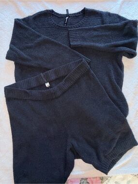 Torrid Black Cozy Knit Lounge Set - Soft Sweater & Shorts